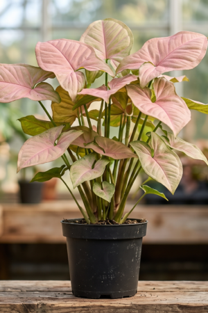 pink syngonium plant