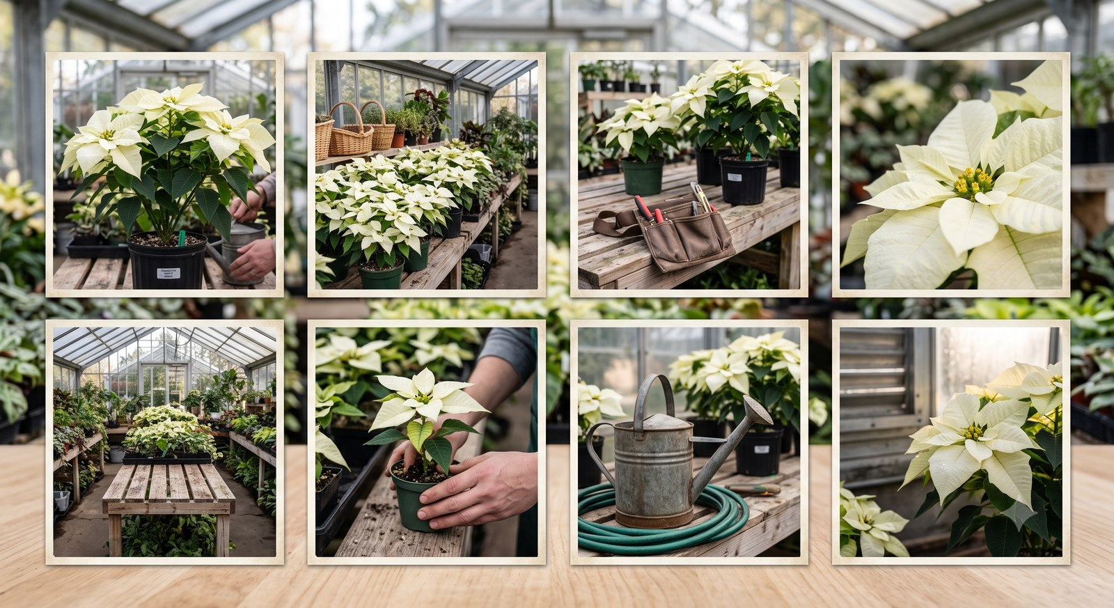 white poinsettia plant. white poinsettia